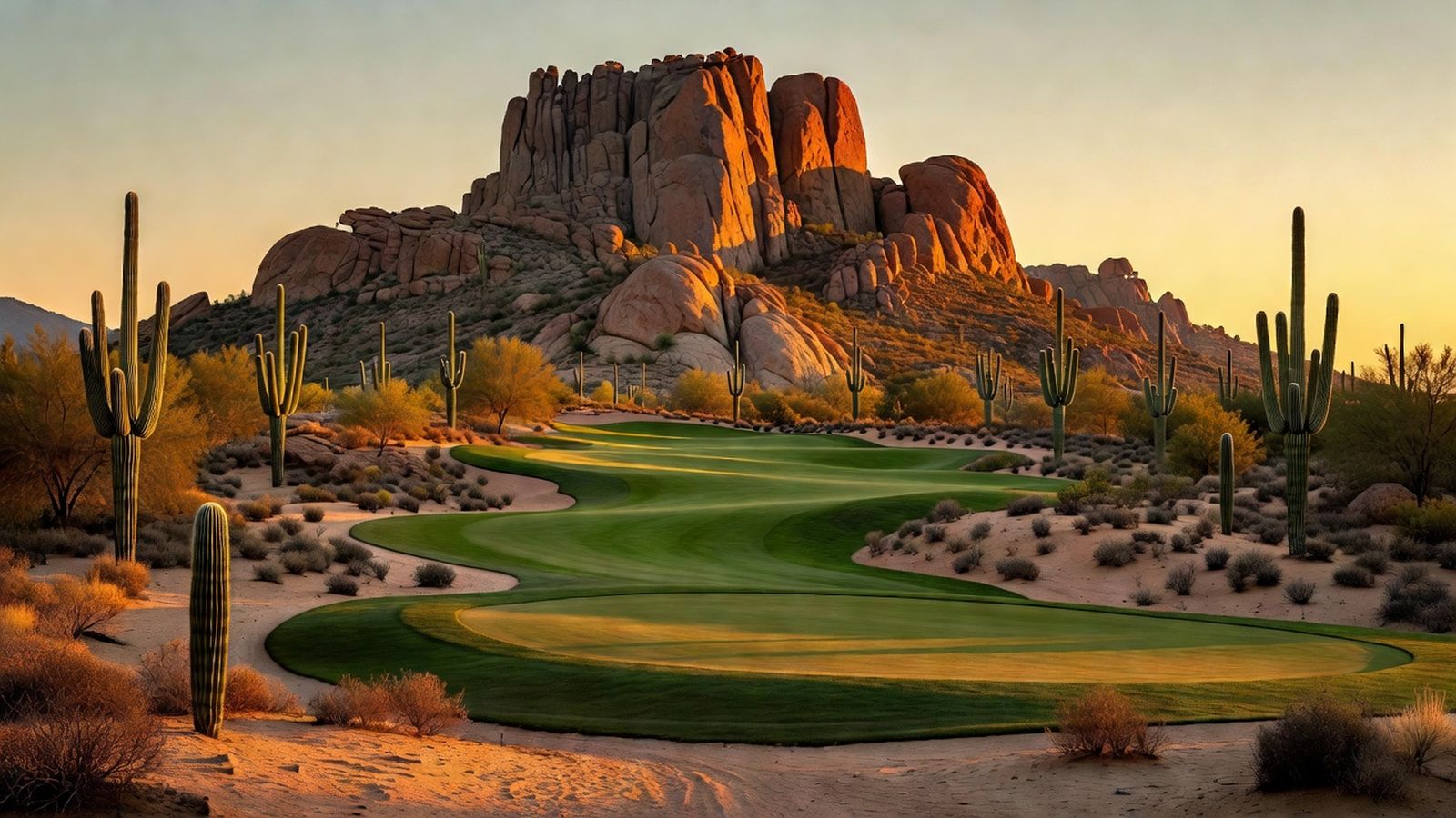 Sonoran desert golf scenery