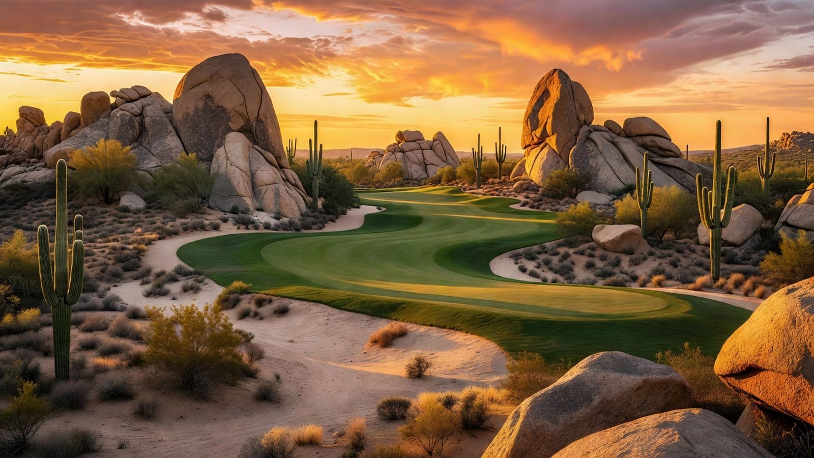 Sonoran desert golf scenery